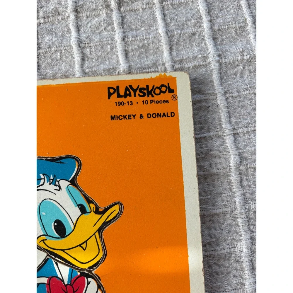 Vintage Playskool Disney Wooden Puzzles Set of 4 Mickey Dumbo Pinocchio Dopey